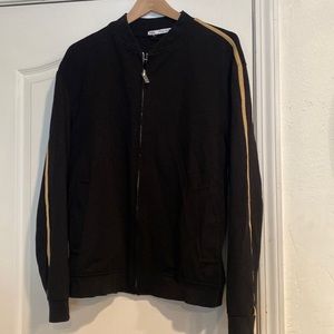 Mens Zara black zip up bomber jacket
